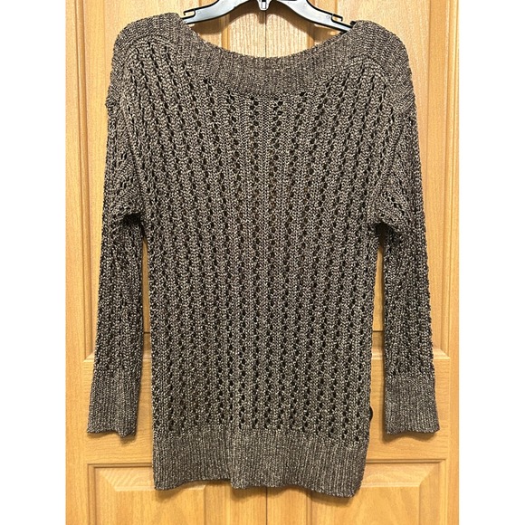 Elliott Lauren Sweaters - Elliott Lauren Metallic Knit Sweater Womens Long Sleeve Open Weave‎ Large